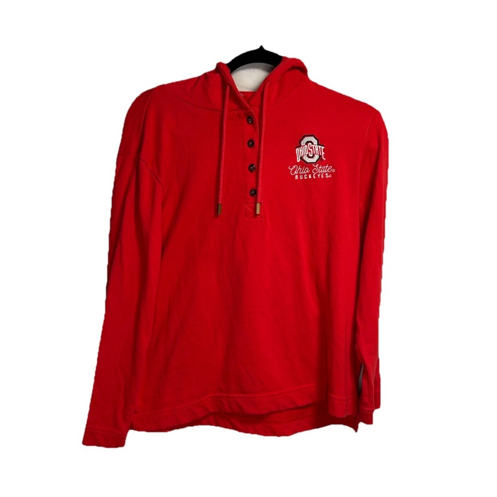 Ohio State University Buckeyes Champion Sweater Womens Medium Red Embroidered